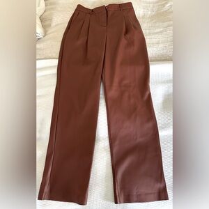 Leather pleated high waisted pants